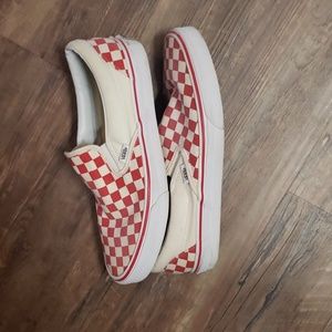 Red checkerboard vans